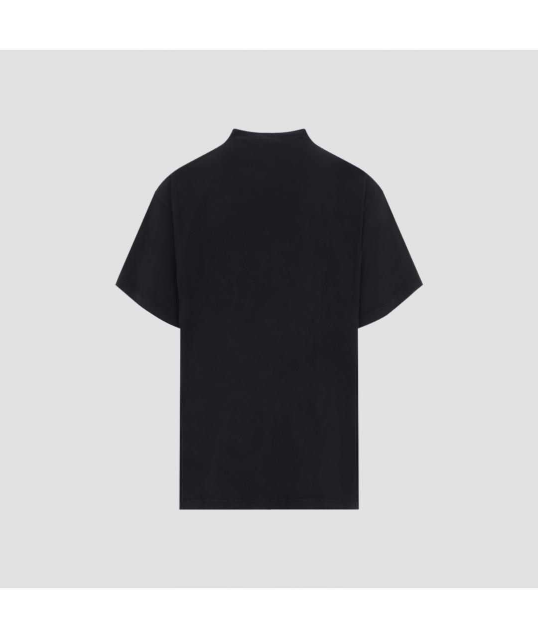 BALENCIAGA Черная хлопковая футболка, фото 3