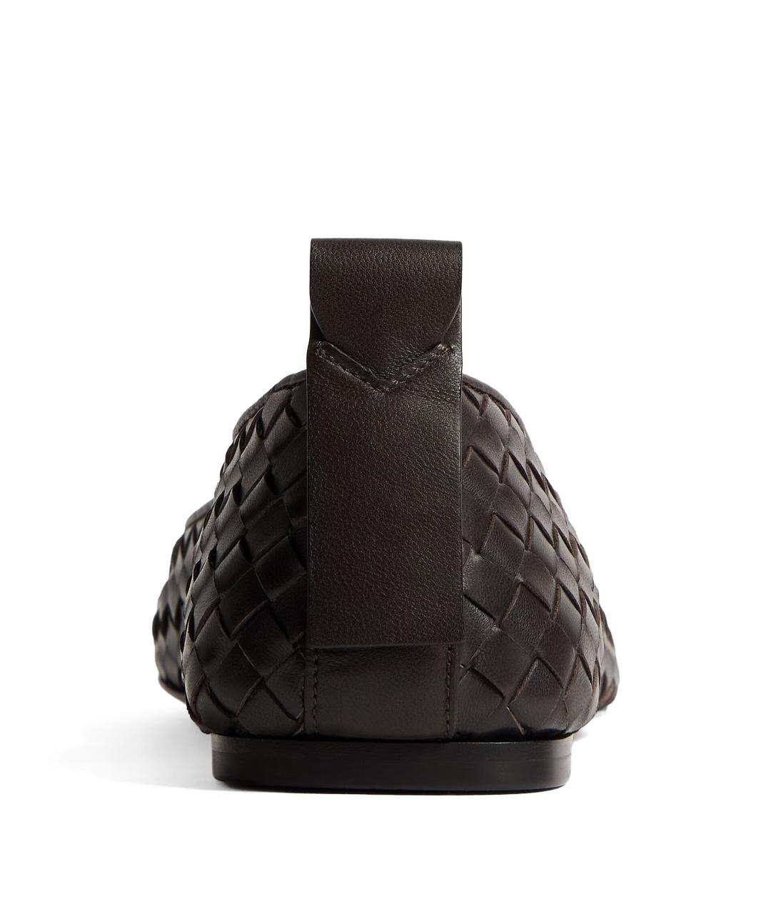 BOTTEGA VENETA Коричневые кожаные балетки, фото 2