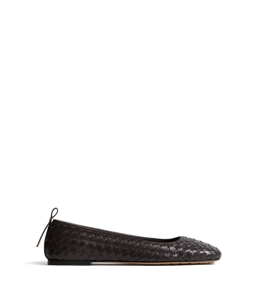 BOTTEGA VENETA Коричневые кожаные балетки, фото 1