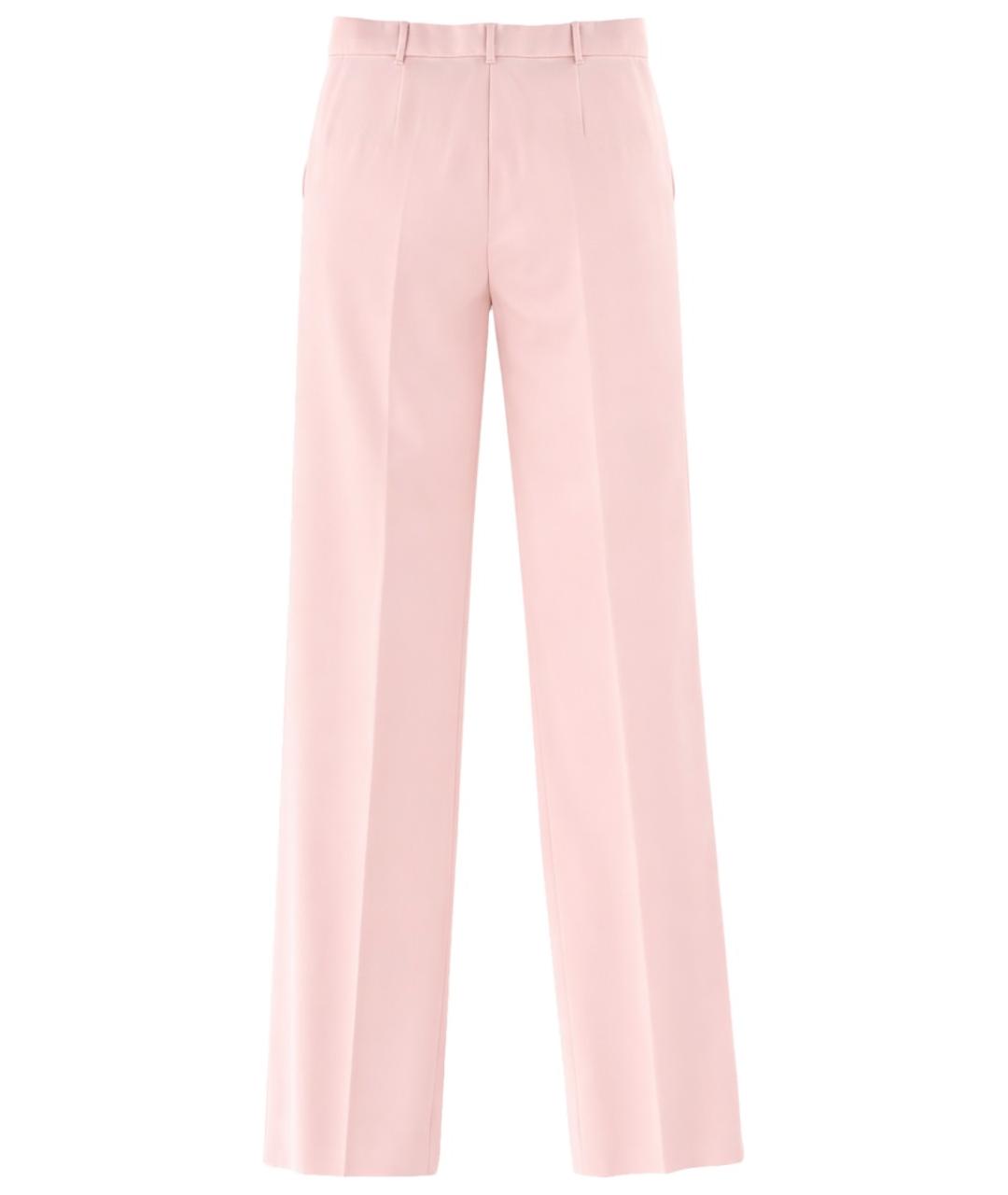 MAX MARA Розовые шерстяные прямые брюки, фото 3