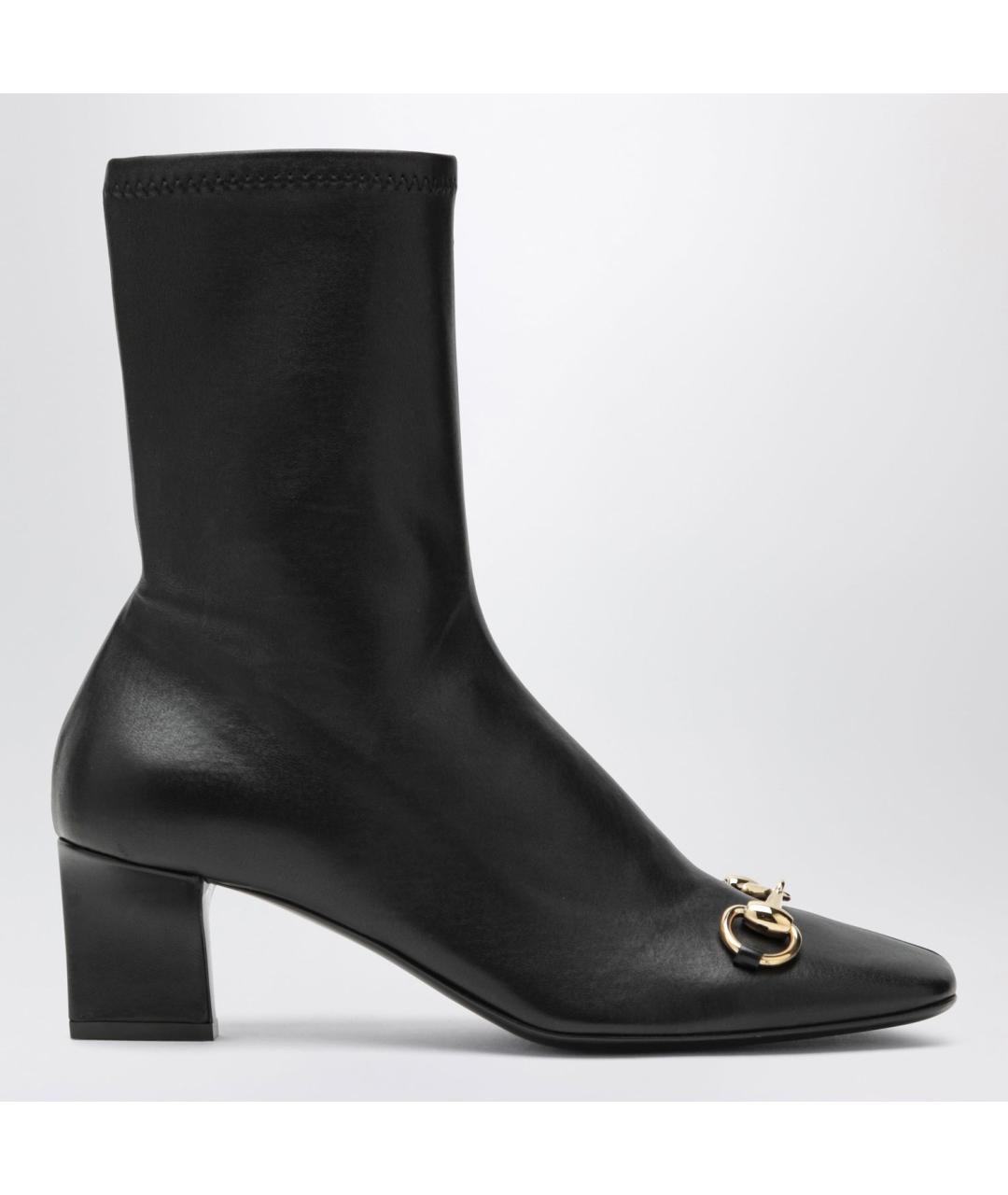 GUCCI Черные кожаные ботильоны, фото 5