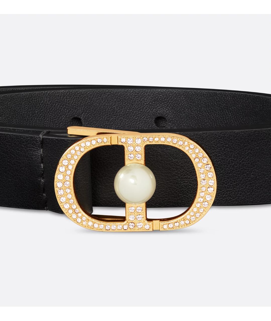 CHRISTIAN DIOR Черный кожаный ремень, фото 3