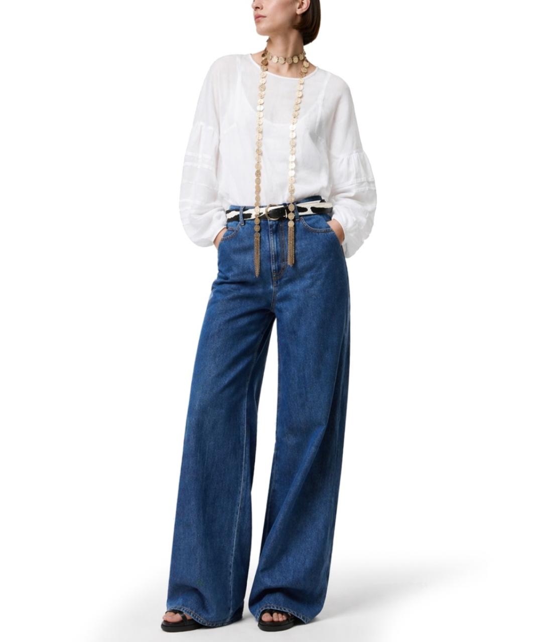 MAX MARA Синие хлопковые джинсы клеш, фото 2