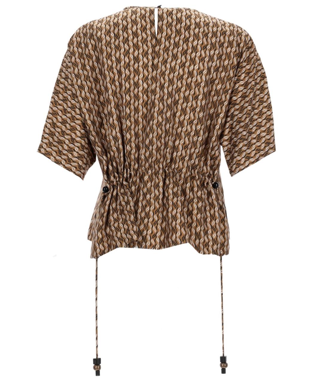 MAX MARA Коричневая шелковая блузы, фото 2