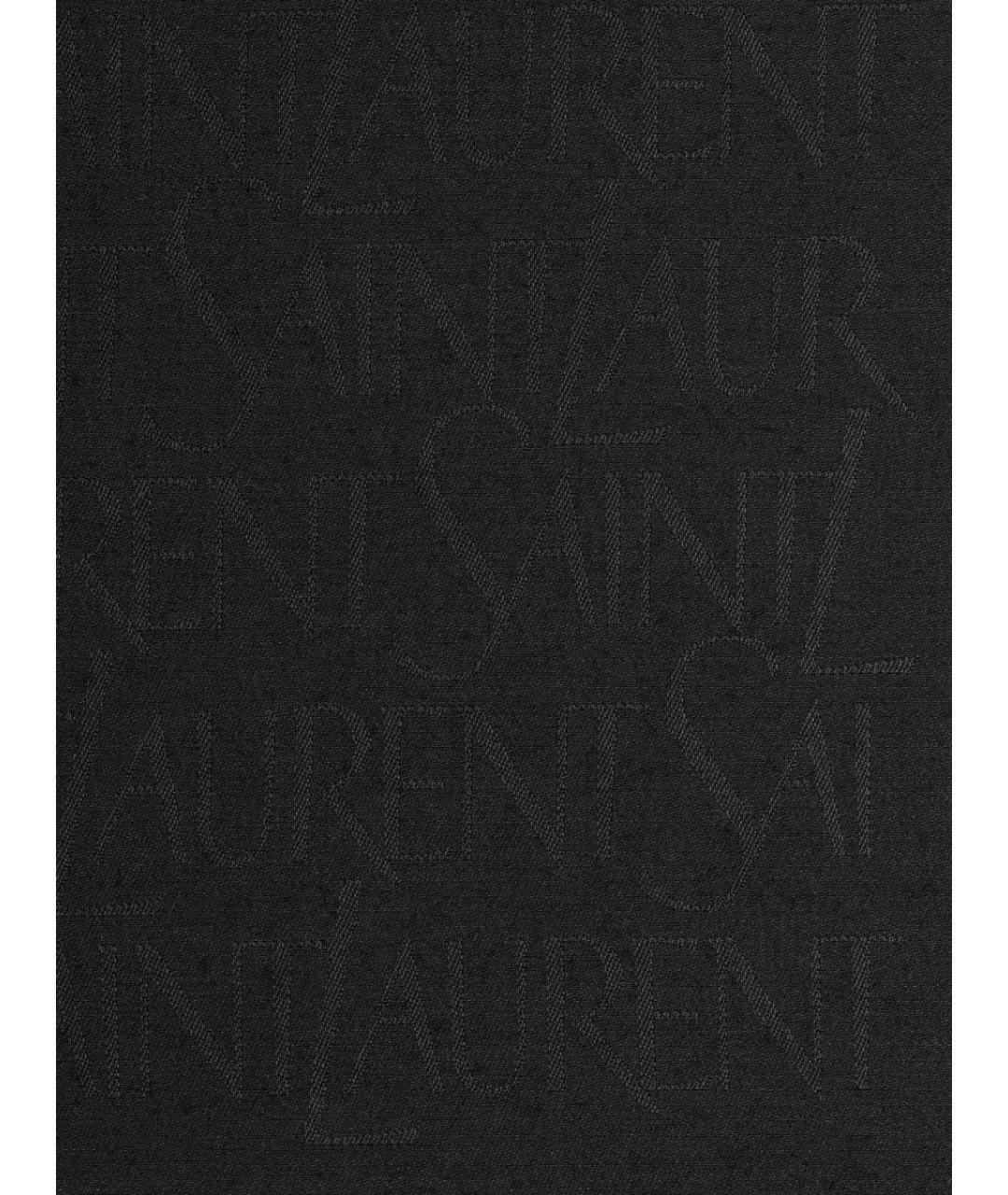 SAINT LAURENT Черный шелковый шарф, фото 4
