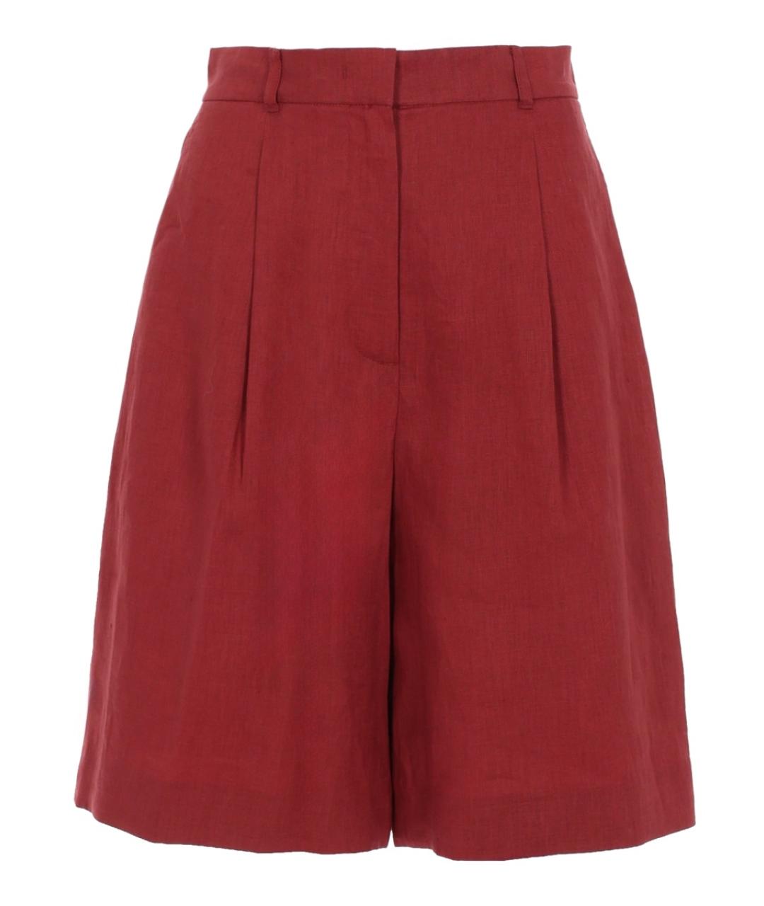 MAX MARA Красные льняные шорты, фото 1