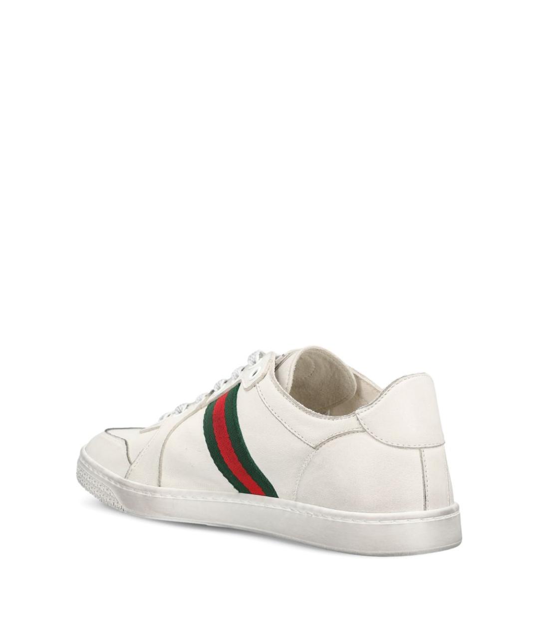 GUCCI Белые кожаные кроссовки, фото 3