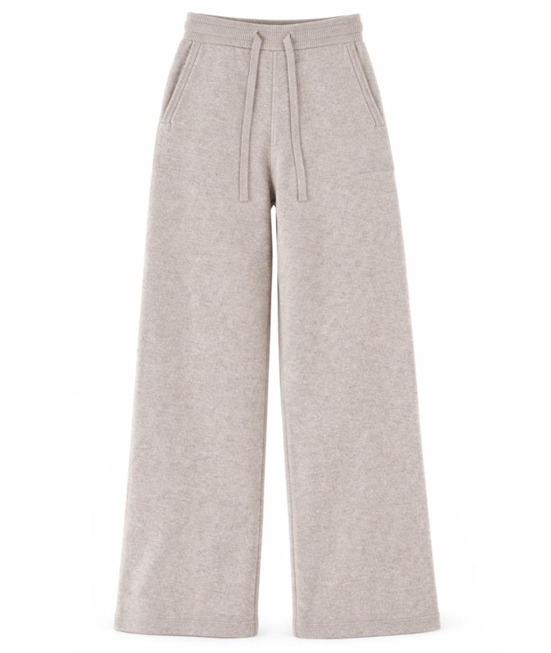 'S MAX MARA Бежевые шерстяные прямые брюки, фото 1