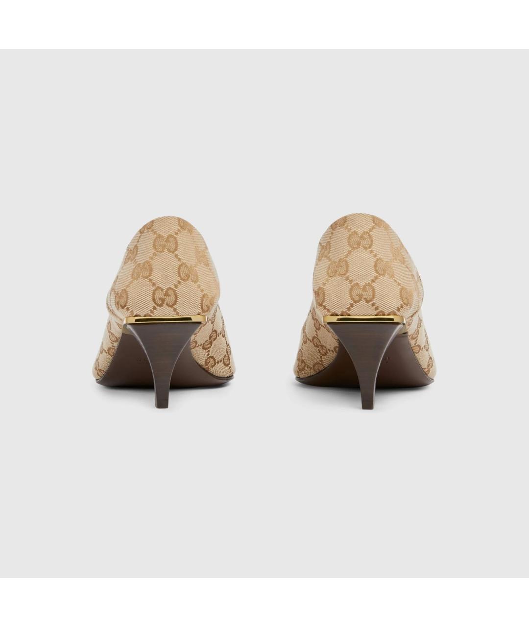 GUCCI Бежевые текстильные туфли, фото 4
