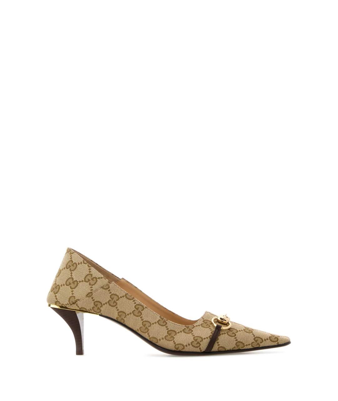 GUCCI Бежевые текстильные туфли, фото 1