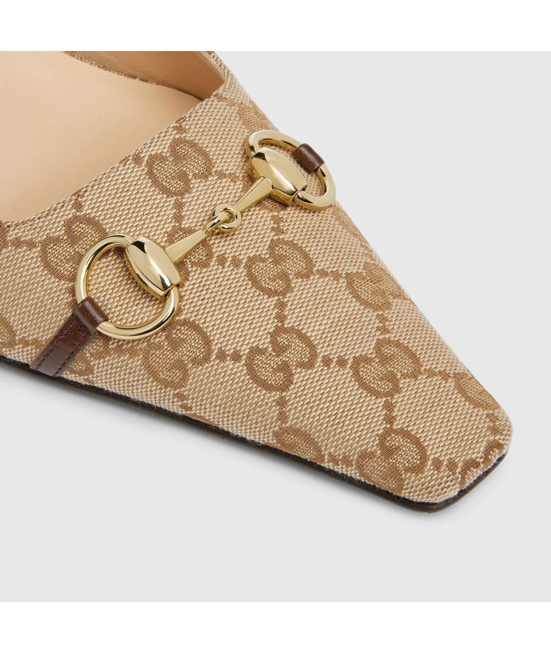 GUCCI Бежевые текстильные туфли, фото 3