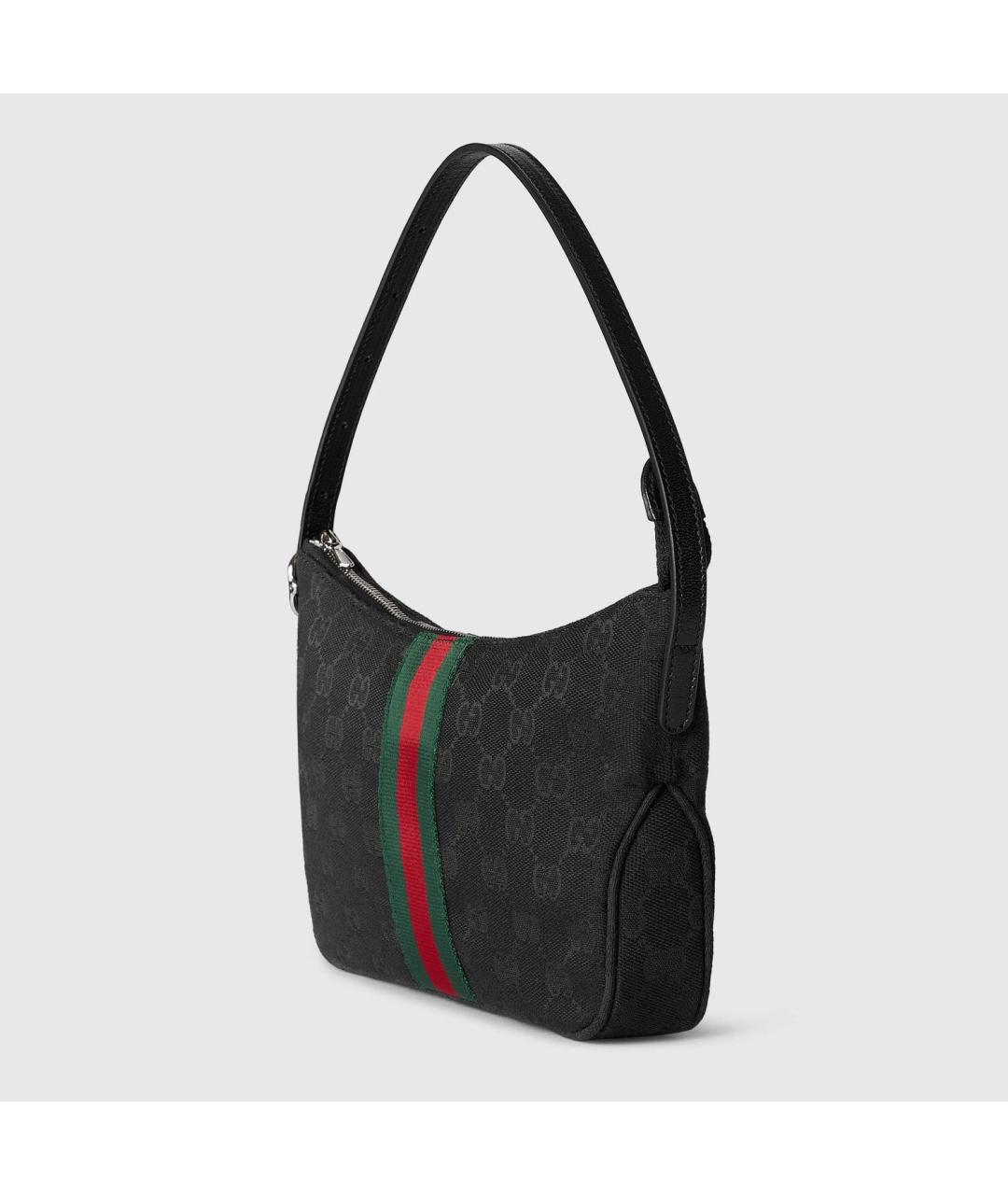 GUCCI Черная сумка через плечо из канвы, фото 2