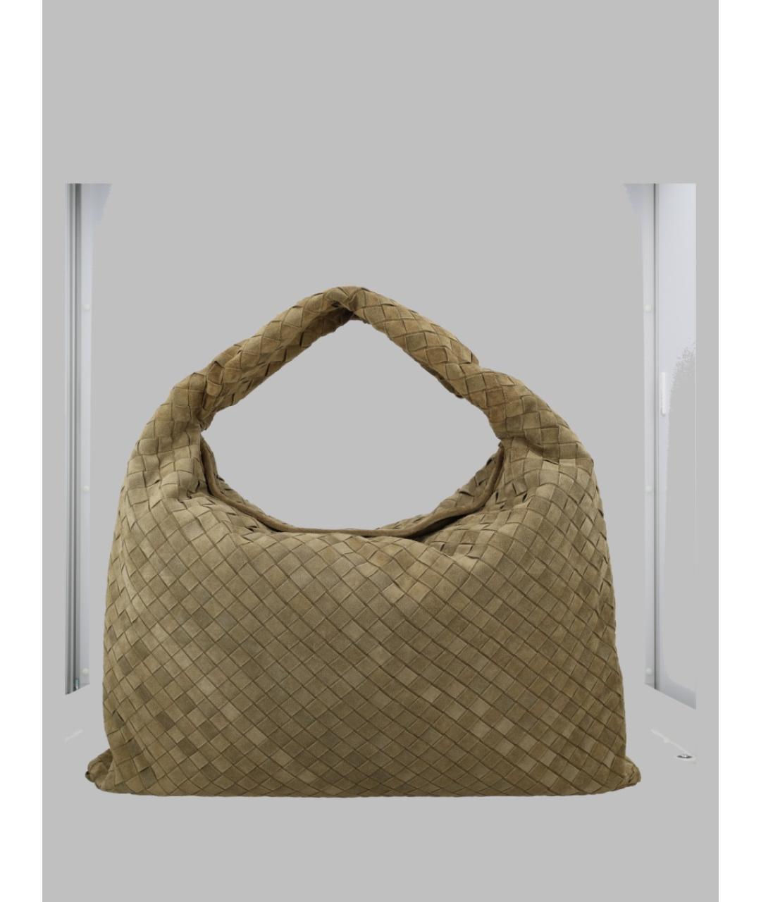 BOTTEGA VENETA Зеленая замшевая сумка через плечо, фото 3