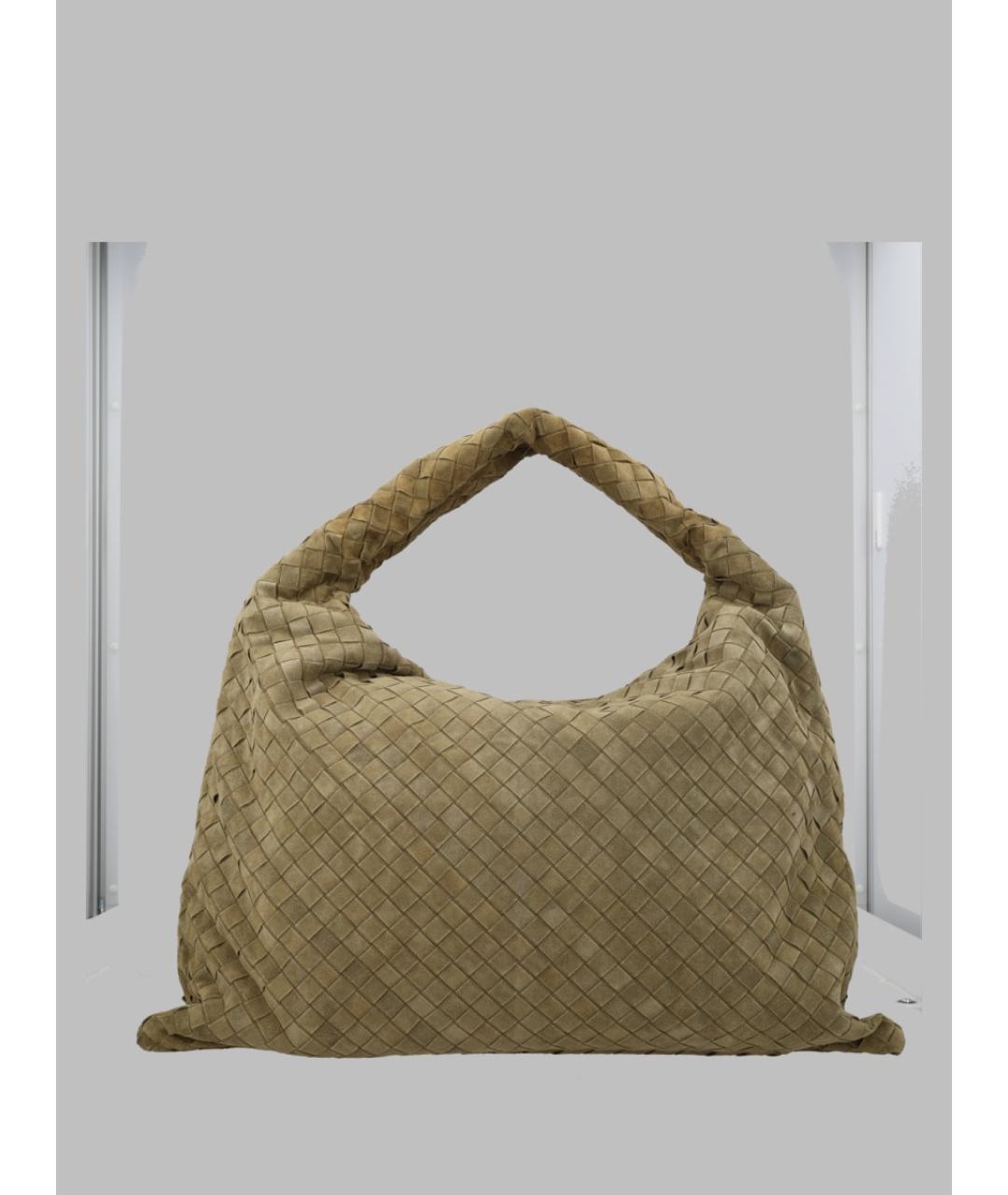 BOTTEGA VENETA Зеленая замшевая сумка через плечо, фото 2