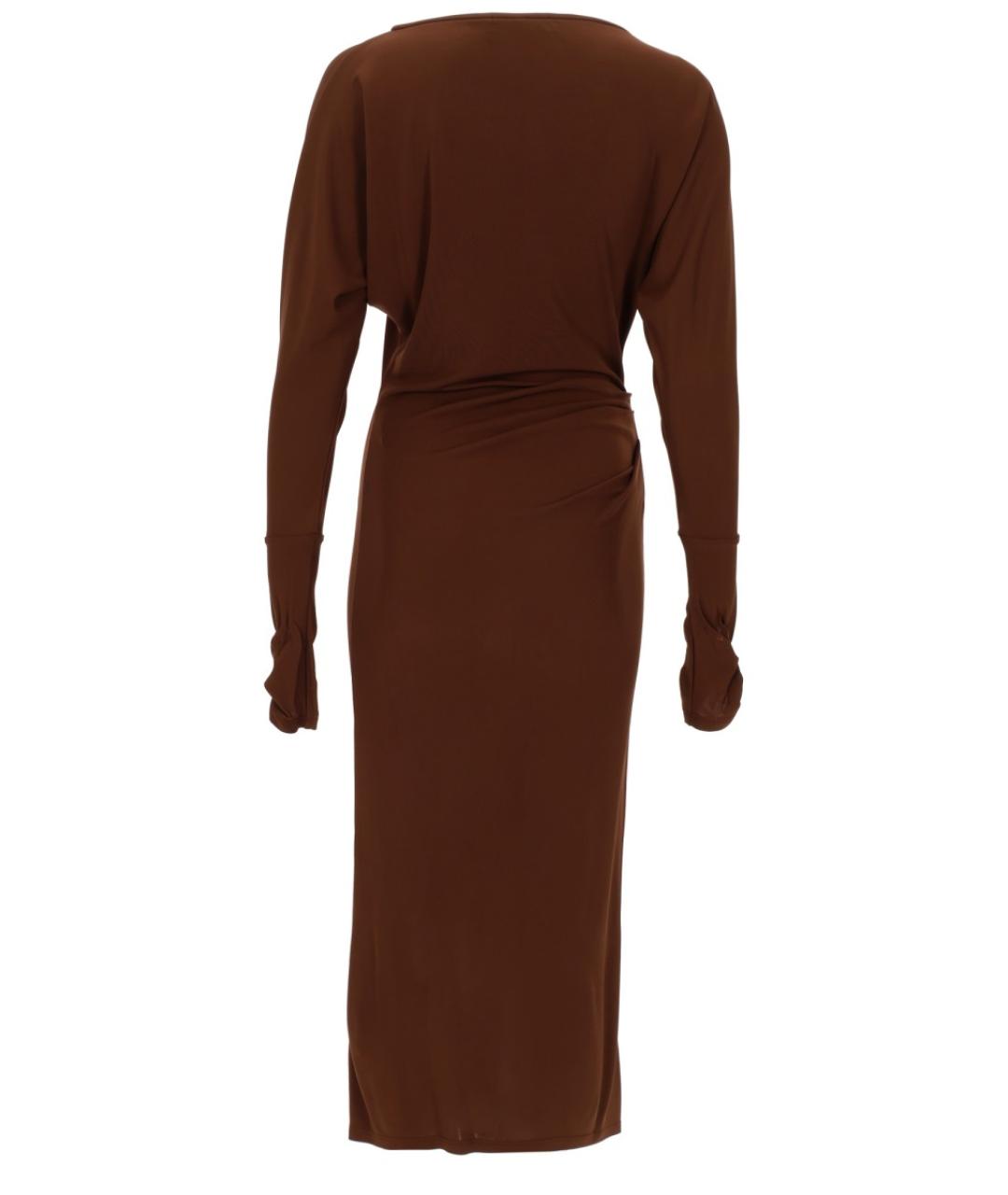 MAX MARA Коричневое вискозное повседневное платье, фото 3