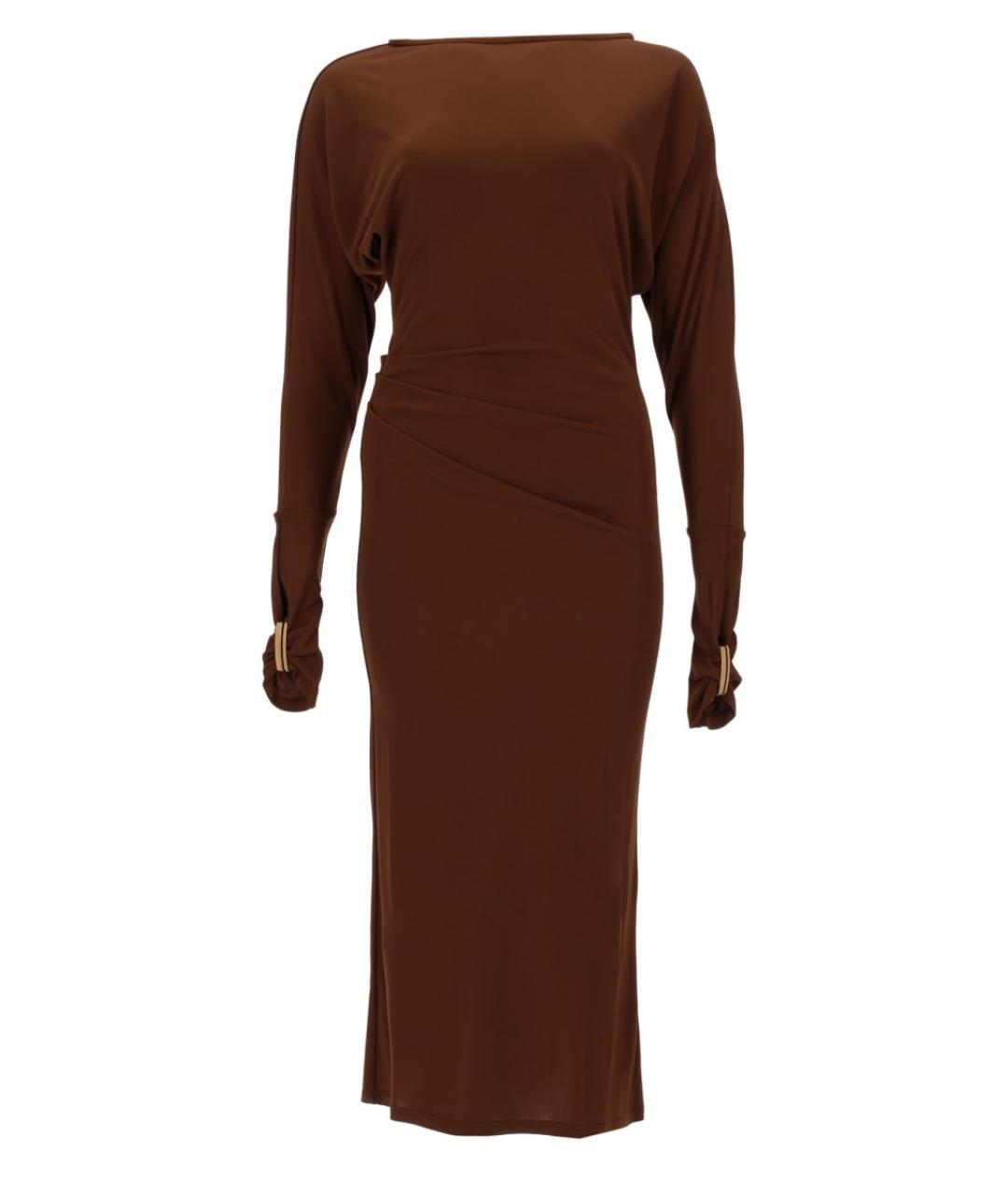 MAX MARA Коричневое вискозное повседневное платье, фото 1