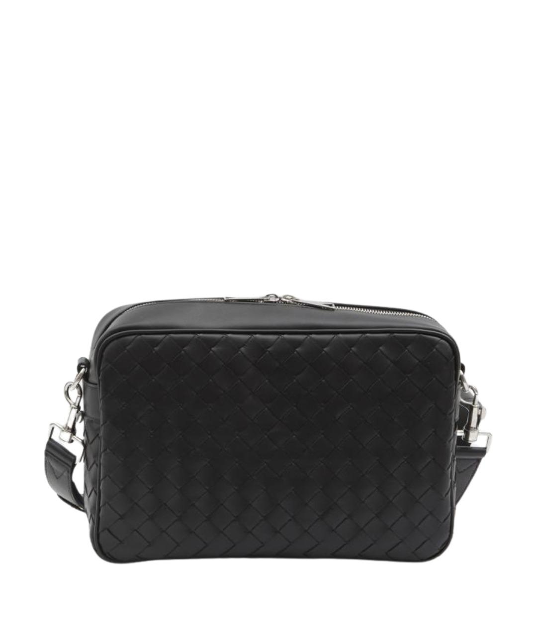BOTTEGA VENETA Черная кожаная сумка через плечо, фото 1