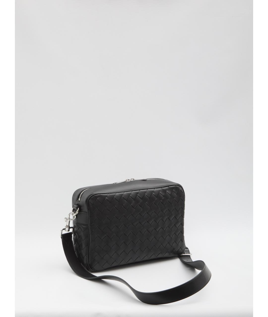 BOTTEGA VENETA Черная кожаная сумка через плечо, фото 2