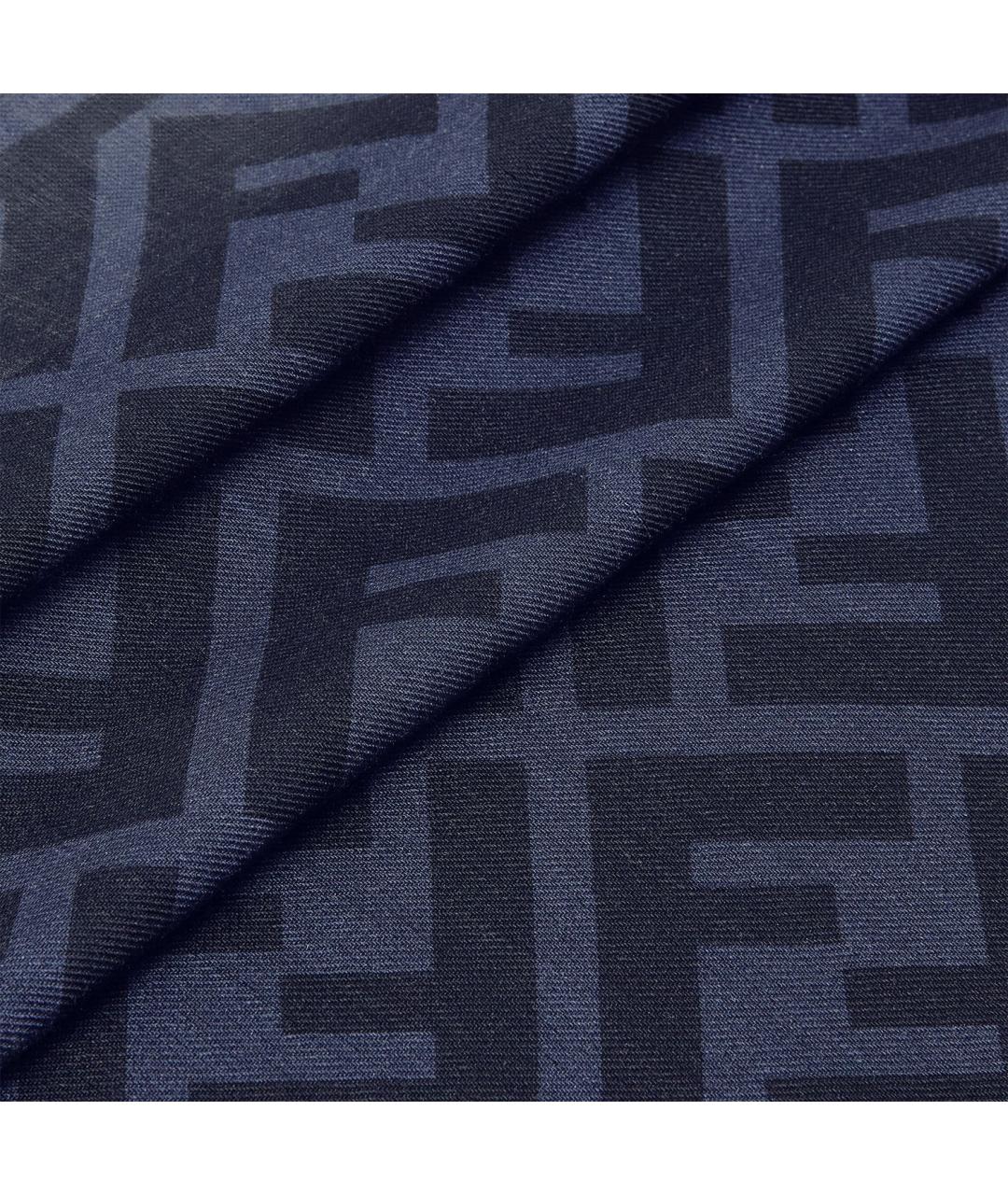 FENDI Синий шерстяной шарф, фото 2