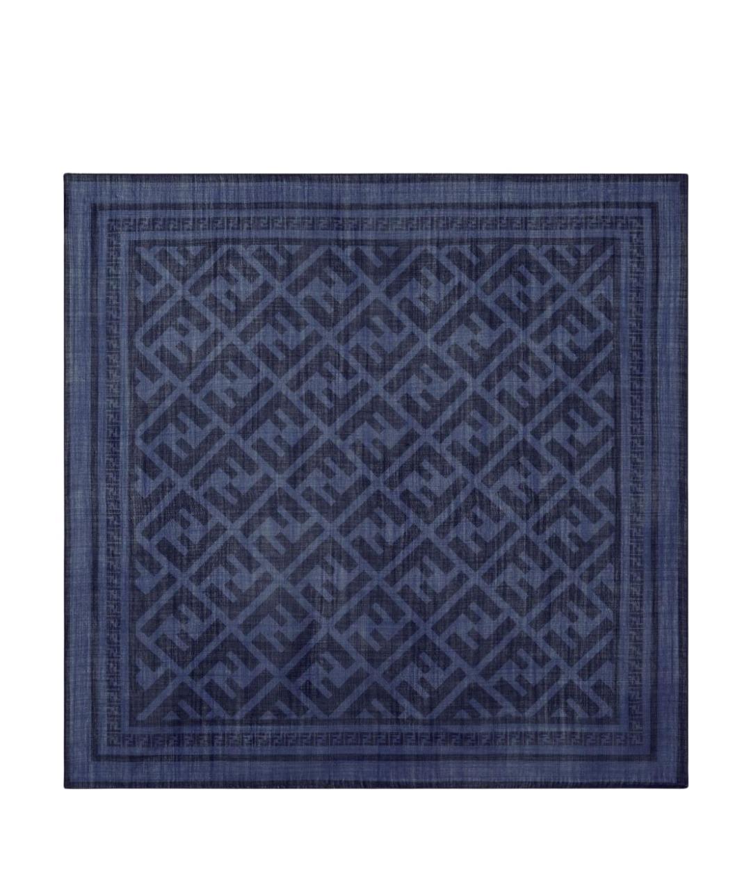 FENDI Синий шерстяной шарф, фото 1