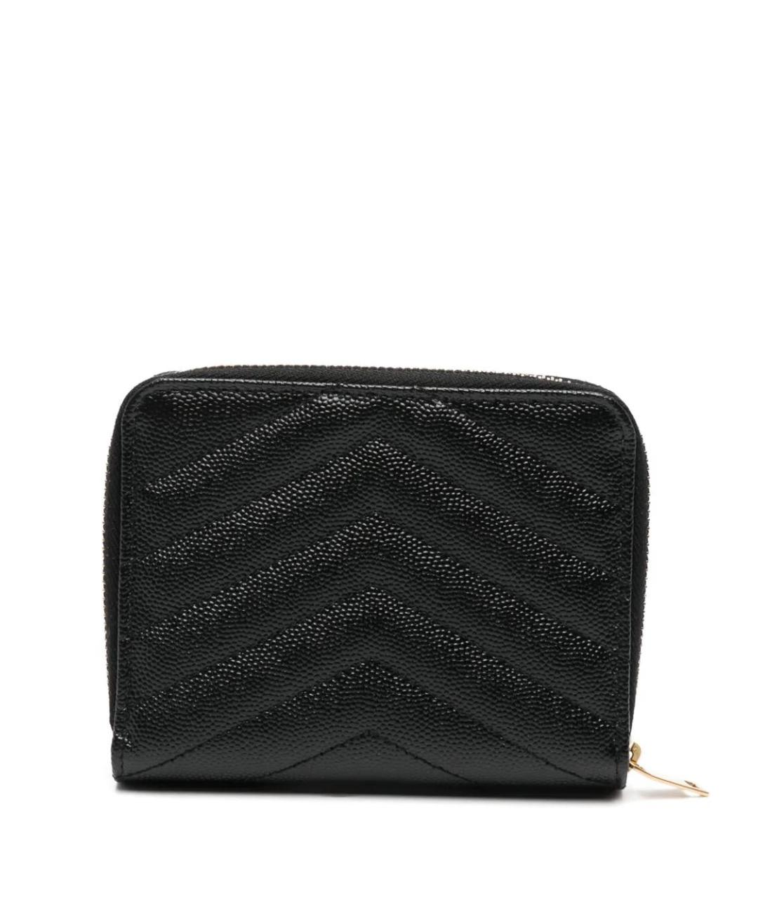 SAINT LAURENT Черный кожаный кошелек, фото 2