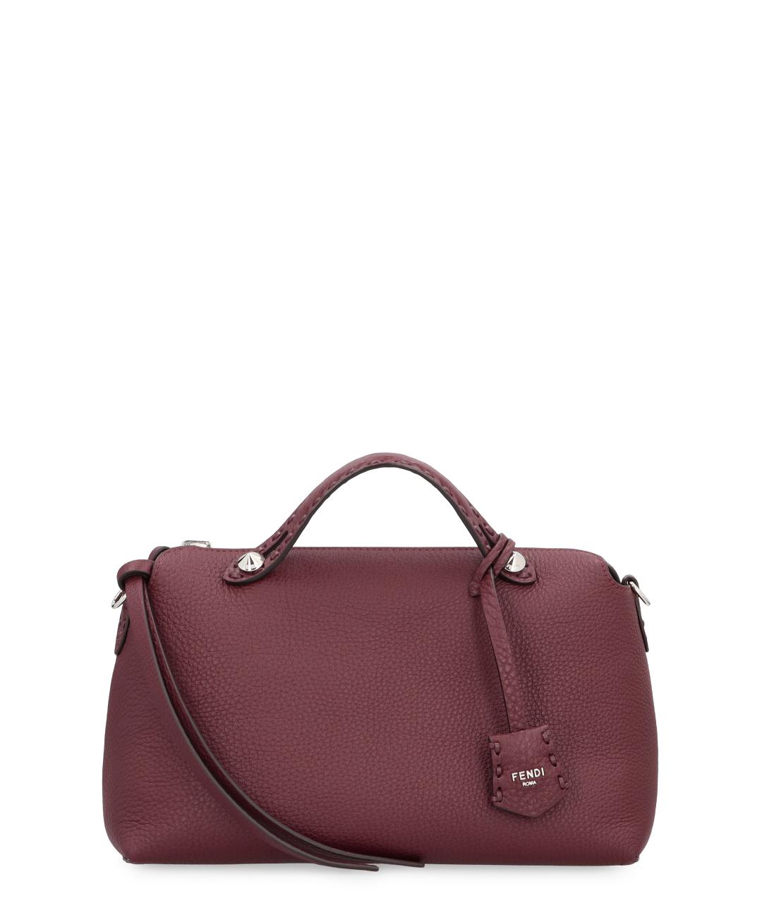 FENDI Бордовая кожаная сумка через плечо, фото 1