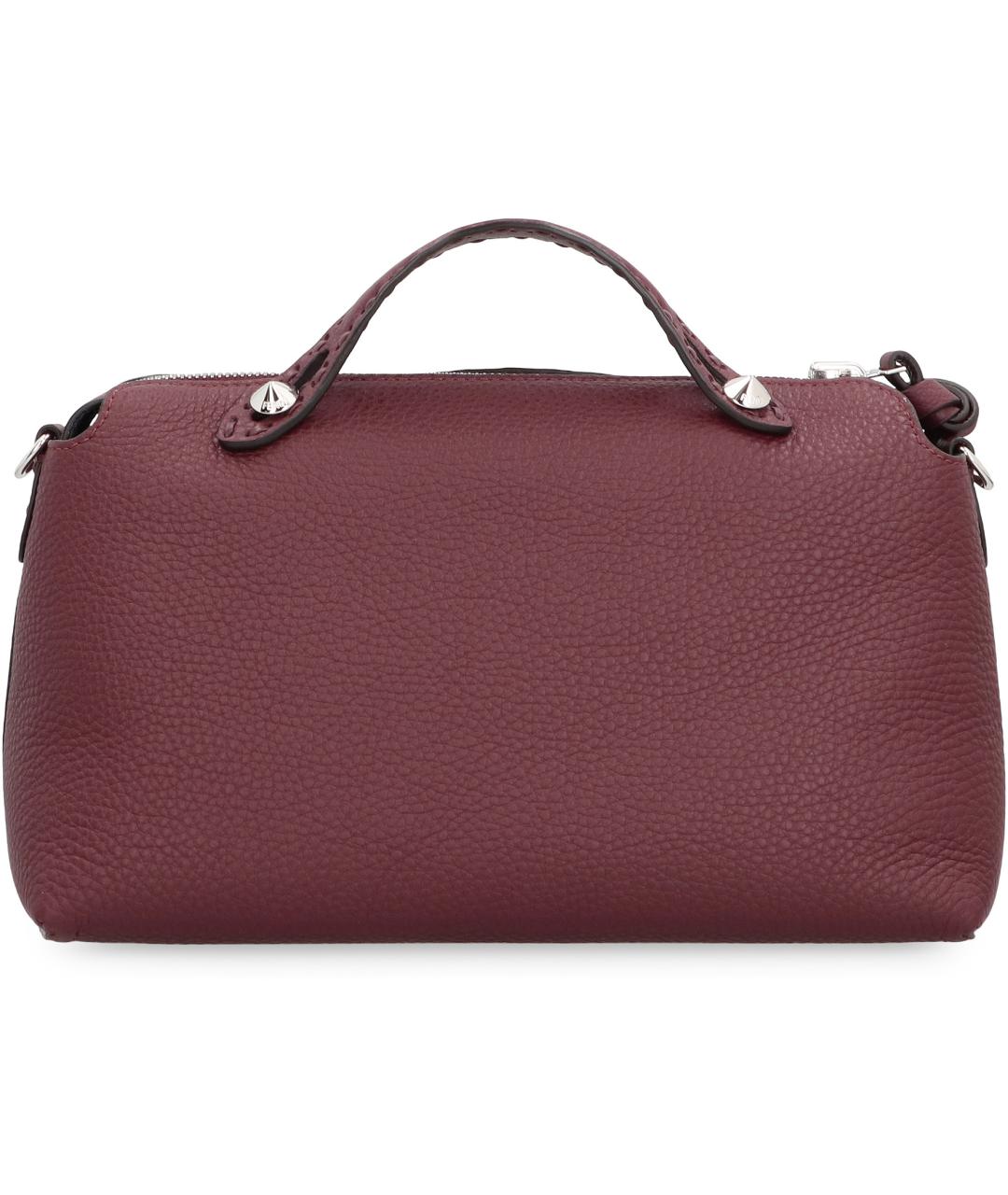 FENDI Бордовая кожаная сумка через плечо, фото 4