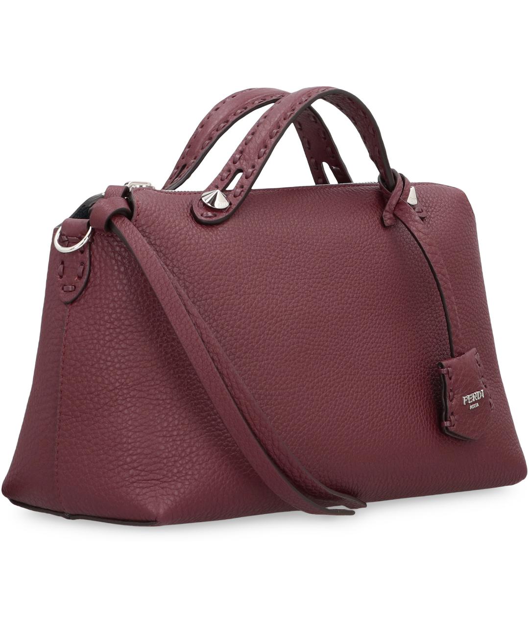 FENDI Бордовая кожаная сумка через плечо, фото 3