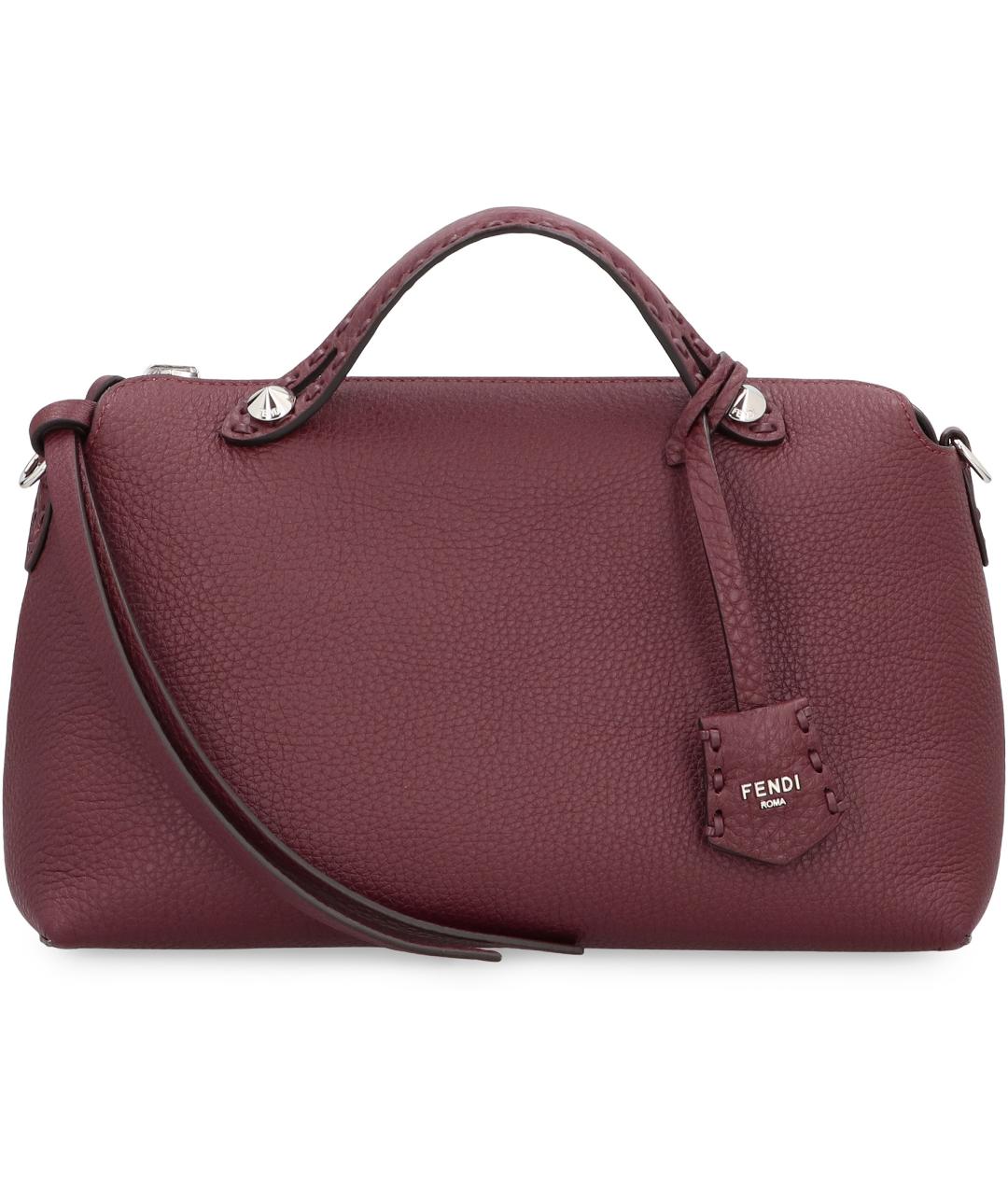 FENDI Бордовая кожаная сумка через плечо, фото 2