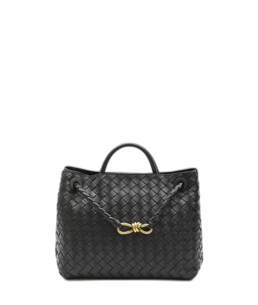 BOTTEGA VENETA Черная кожаная сумка тоут, фото 1