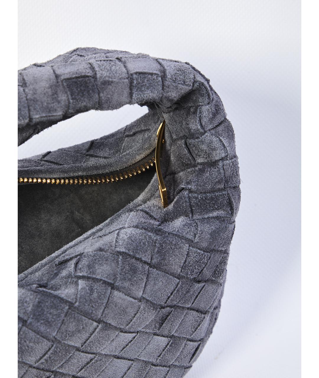 BOTTEGA VENETA Серая замшевая сумка с короткими ручками, фото 4
