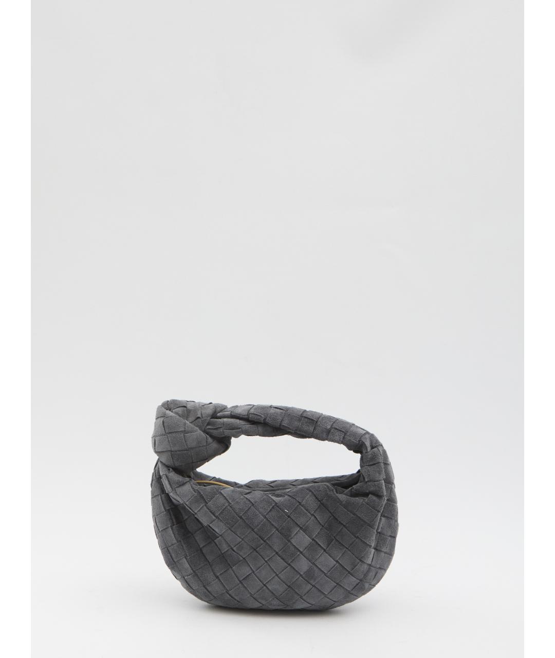 BOTTEGA VENETA Серая замшевая сумка с короткими ручками, фото 5