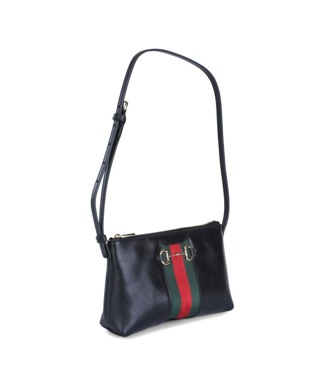 GUCCI Черная кожаная сумка через плечо, фото 4