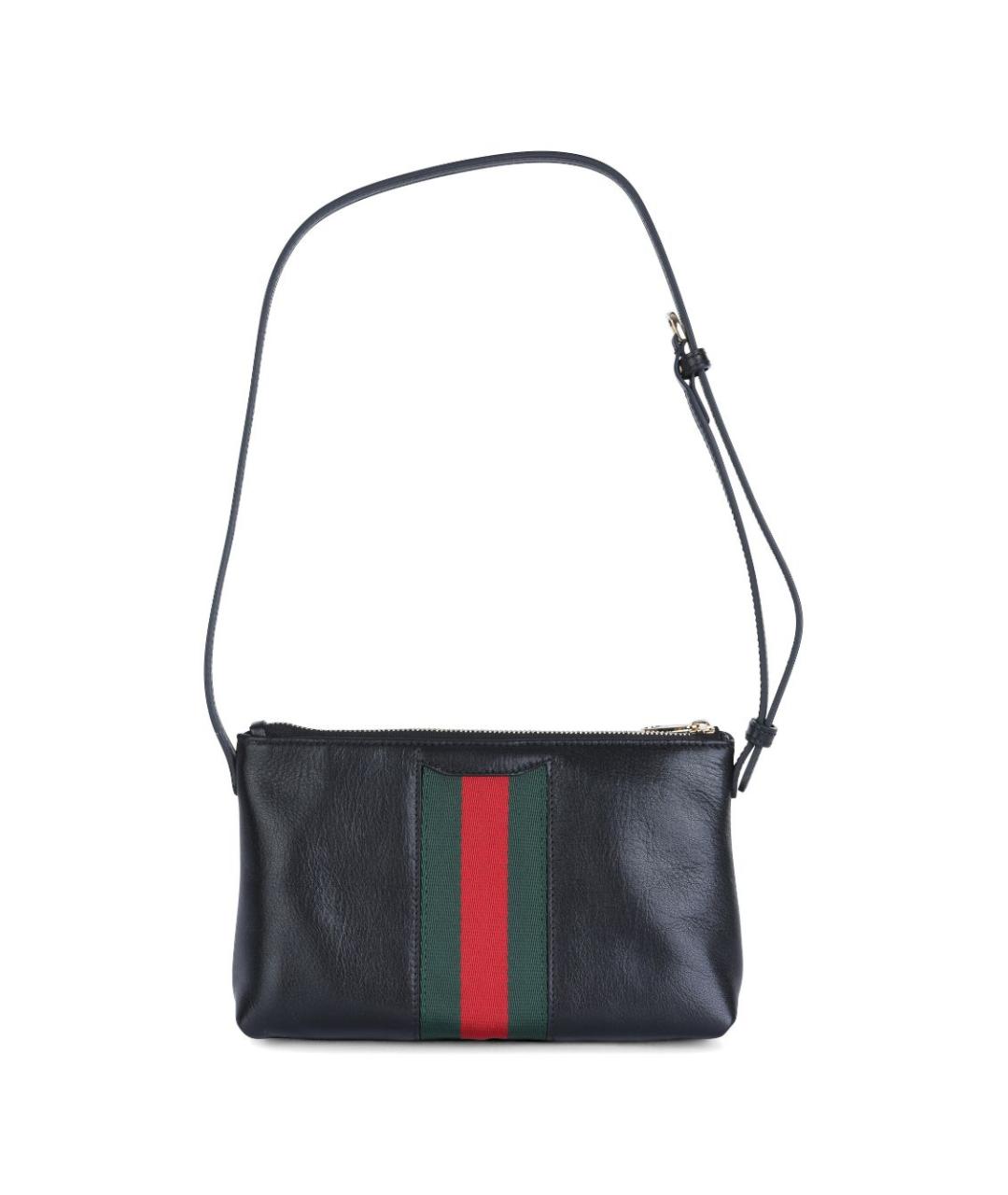 GUCCI Черная кожаная сумка через плечо, фото 3