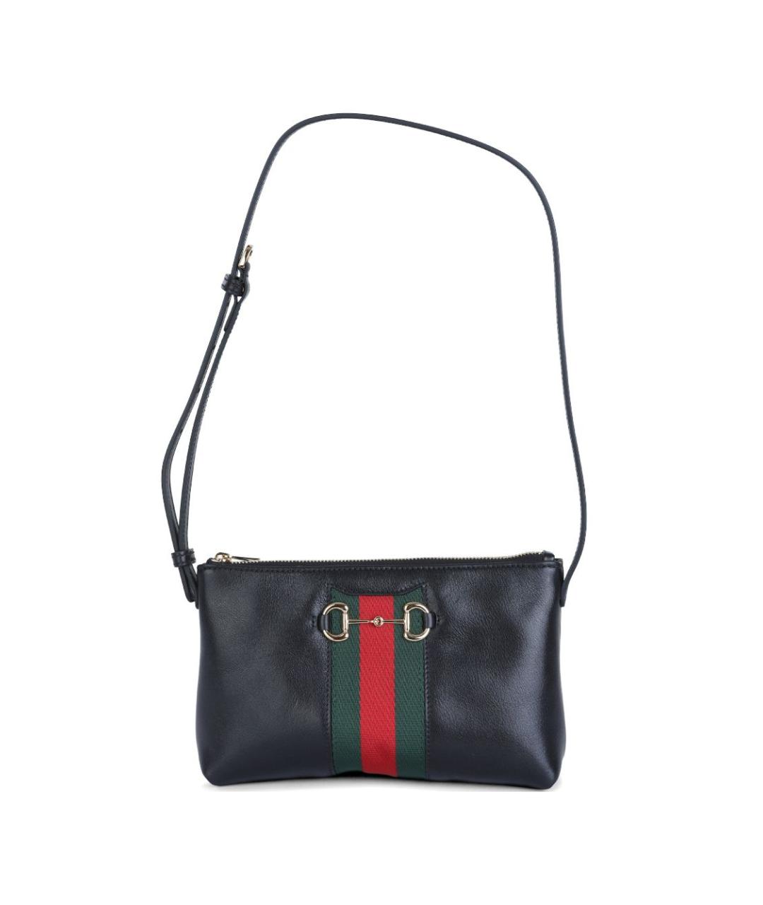 GUCCI Черная кожаная сумка через плечо, фото 1
