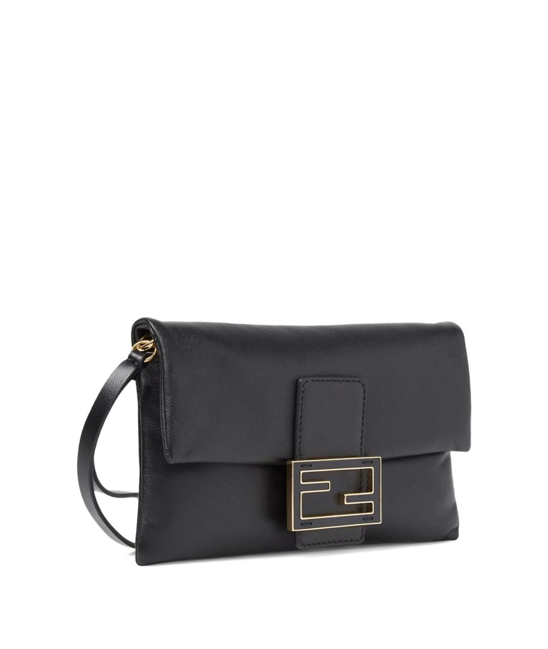 FENDI Черная кожаная сумка через плечо, фото 3