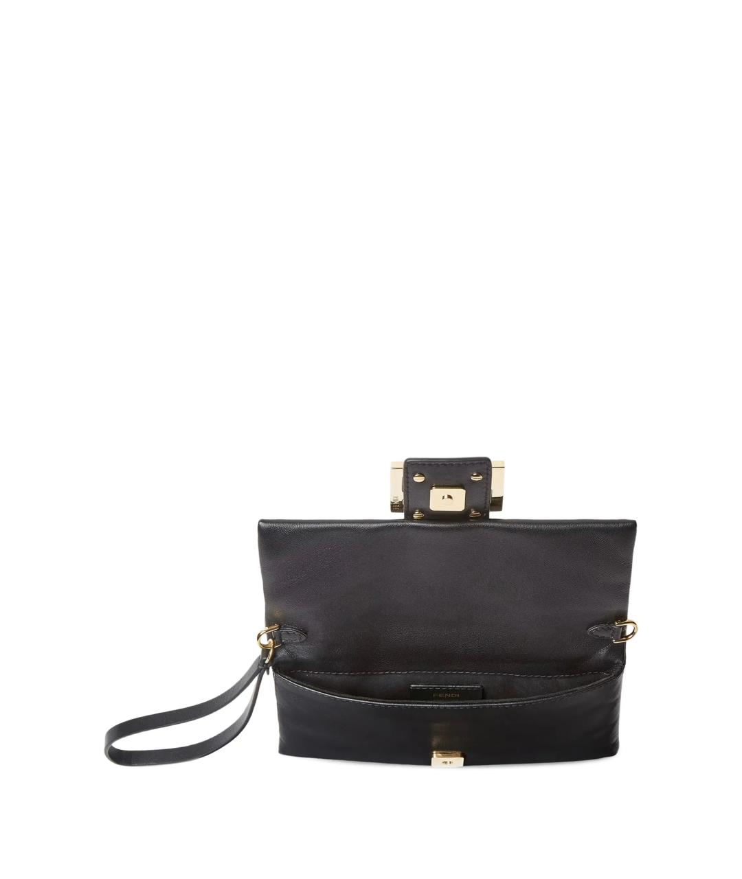 FENDI Черная кожаная сумка через плечо, фото 4