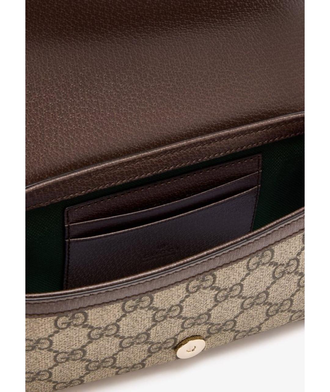 GUCCI Бежевая сумка через плечо из канвы, фото 4