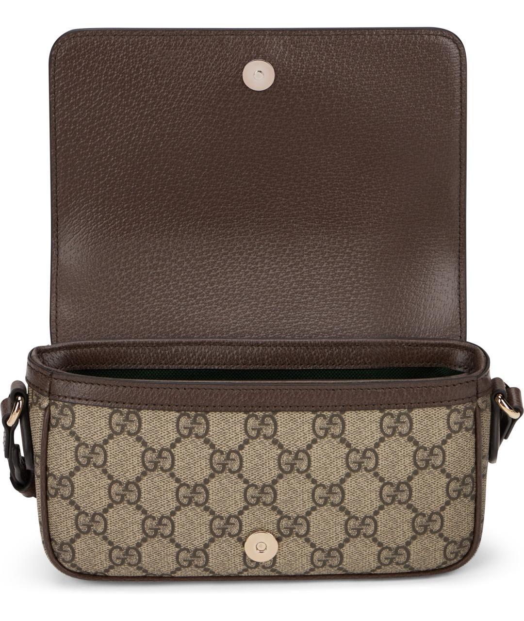 GUCCI Бежевая сумка через плечо из канвы, фото 5
