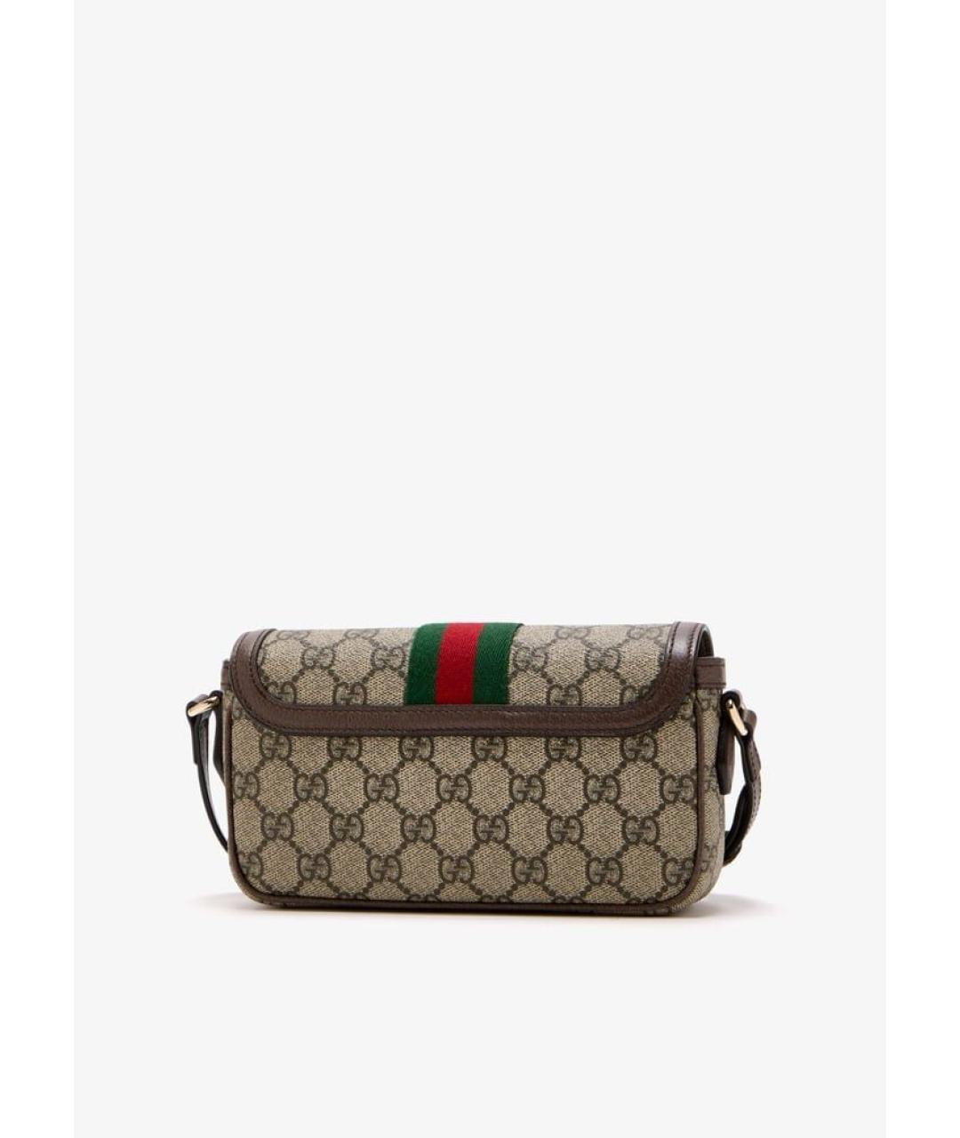 GUCCI Бежевая сумка через плечо из канвы, фото 3