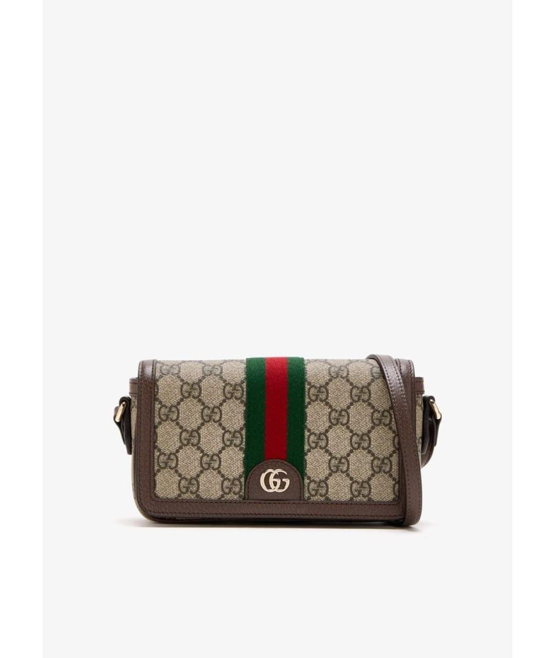 GUCCI Бежевая сумка через плечо из канвы, фото 6