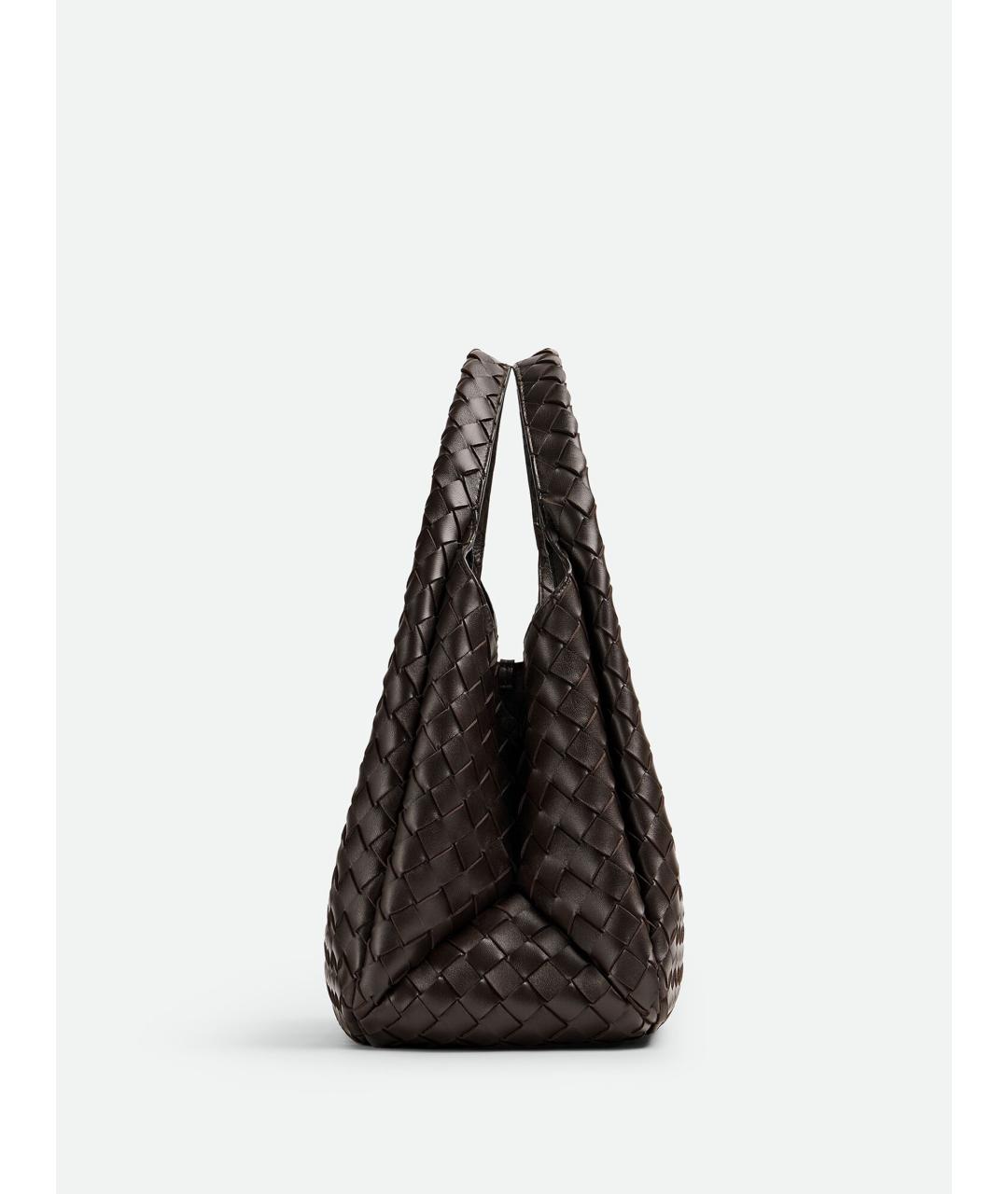 BOTTEGA VENETA Коричневая кожаная сумка через плечо, фото 4