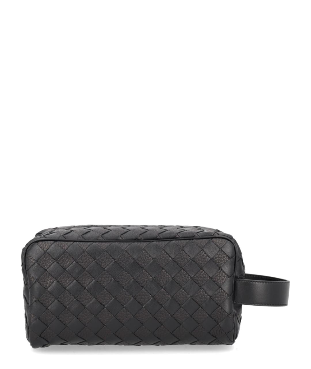 BOTTEGA VENETA Черная кожаная барсетка, фото 2