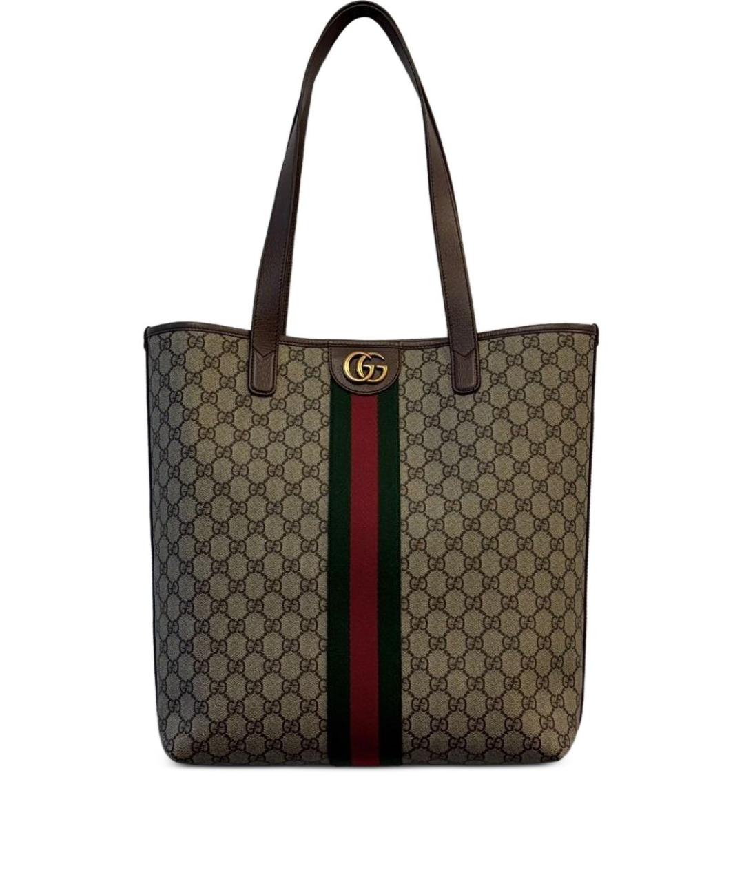 GUCCI Бежевая сумка тоут из канвы, фото 3