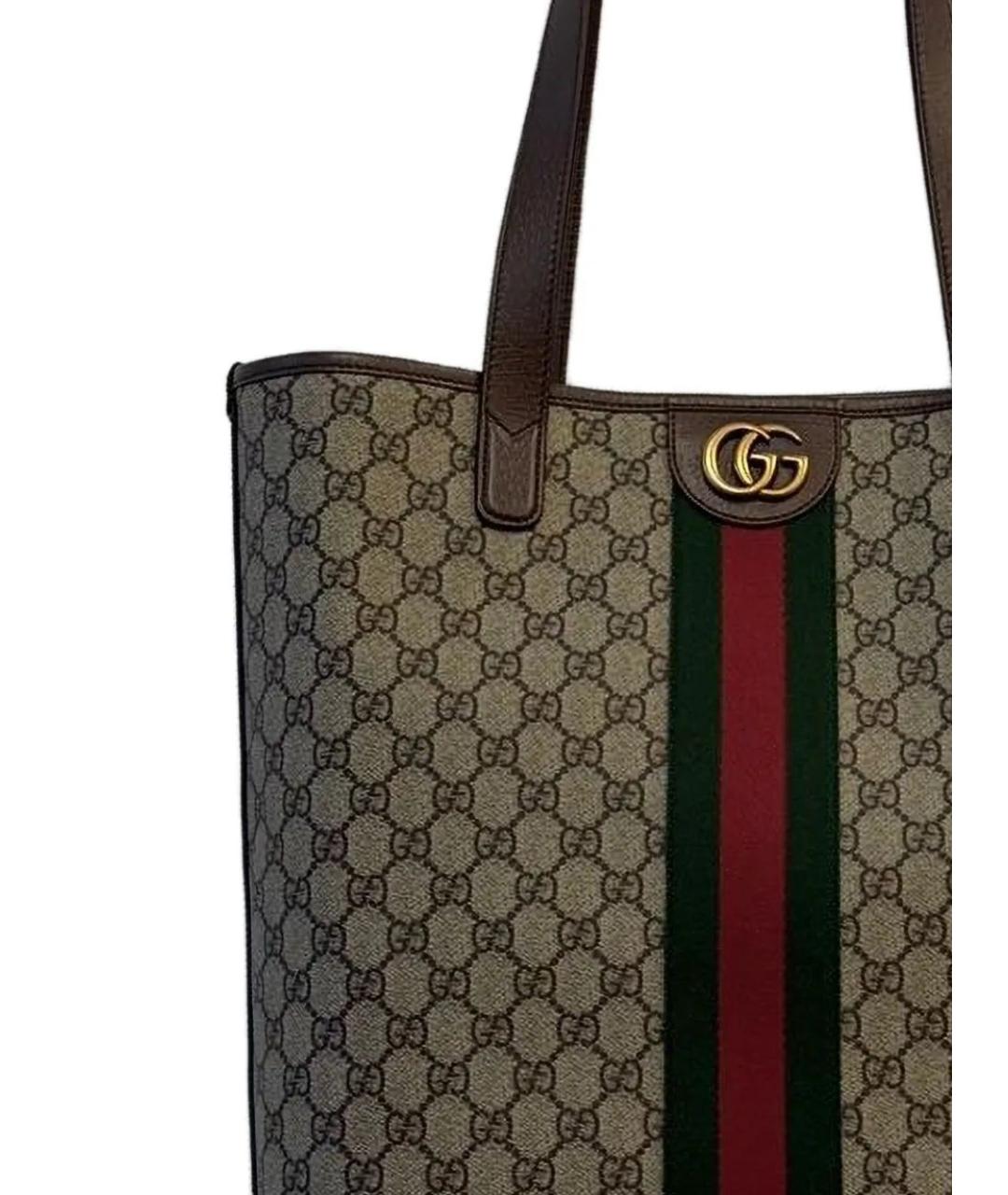 GUCCI Бежевая сумка тоут из канвы, фото 2
