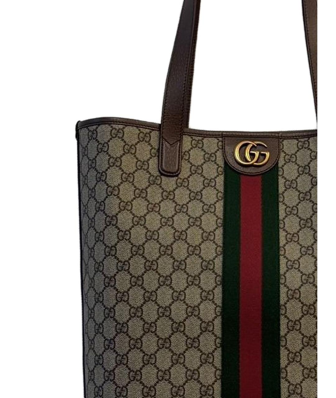 GUCCI Бежевая сумка тоут из канвы, фото 4