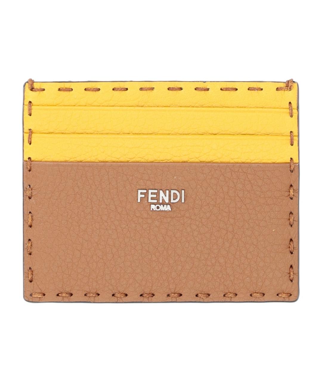 FENDI Коричневый кожаный кардхолдер, фото 3