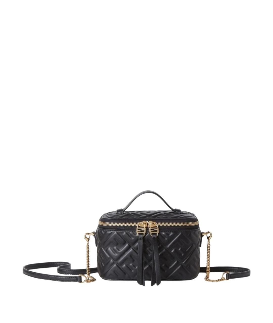 FENDI Черная кожаная сумка через плечо, фото 1