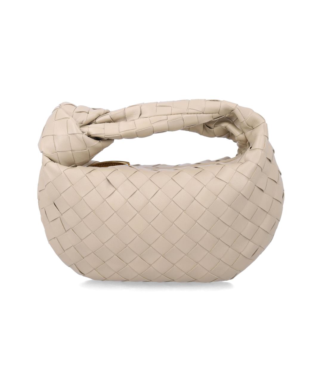 BOTTEGA VENETA Бежевая кожаная сумка с короткими ручками, фото 1