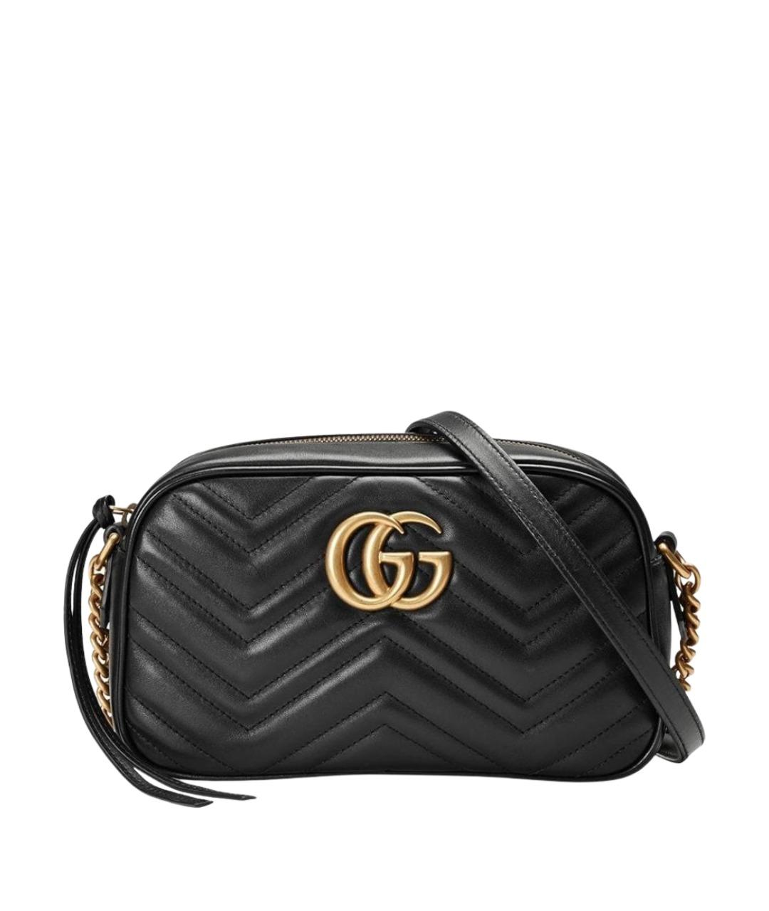 GUCCI Черная кожаная сумка через плечо, фото 1